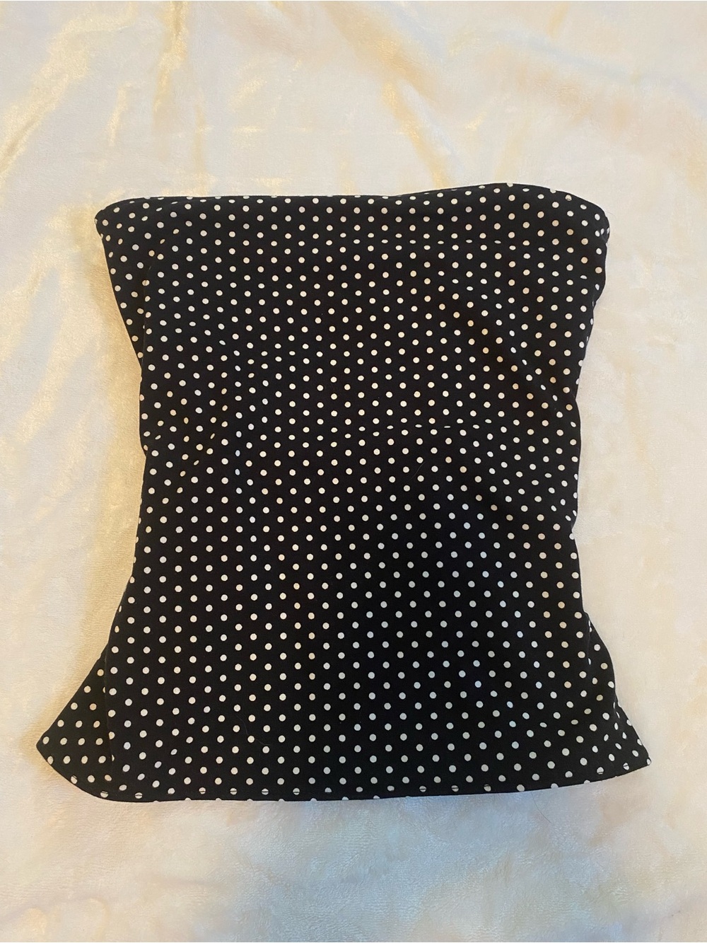 Polka Dot Strapless Tube Camisole - Black & White